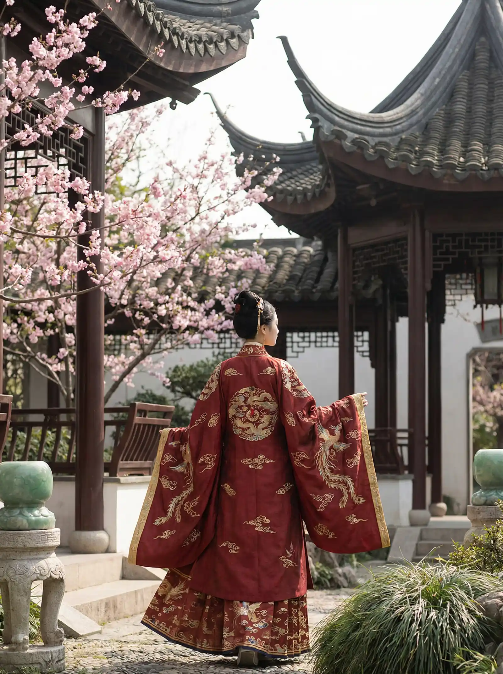 少年派2免费看完整版全集 明制汉服红色凤凰刺绣